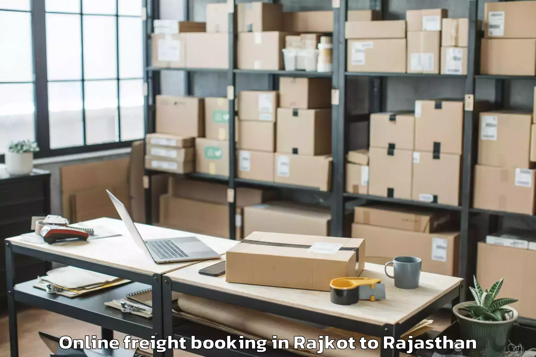 Trusted Rajkot to Takhatgarh Online Freight Booking